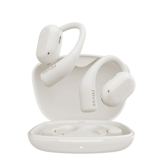 Hivox Open Ear Earbuds,Wireless Headphones with Earhooks,Earphones Wireless Bluetooth Air Conduction,Ultra-Comfort,Clear Calls,30H Playtime,IP54