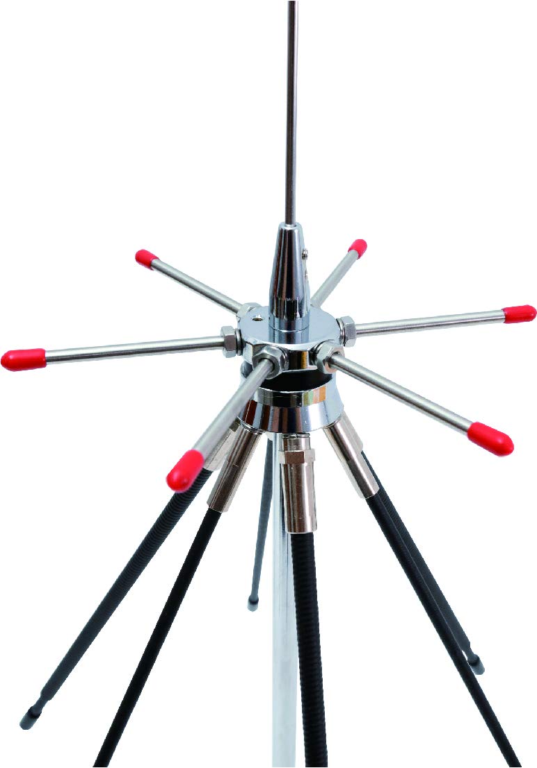 GRA?D220R Mini Discone Antenna | 100-1600 MHz Receiver, 144/430/904/1200 MHz Transmit, 29.5" Stainless Portable Scanner Whip