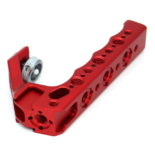 SZJELEN Universal Top Handle with 3/8" Screw Locating Pins for DSLR Camera Cage, with 3 Cold Shoe Adapters to Mount DSLR Camera with Microphone/LED