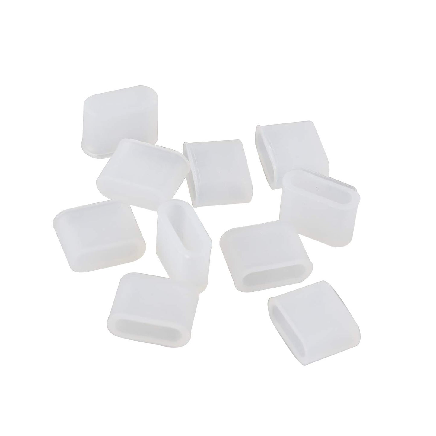 Futheda 10PCS Silicone USB 3.1 Type C Male Interface Port Plug Cover Stopper Anti Dust Cap Protector - Clear
