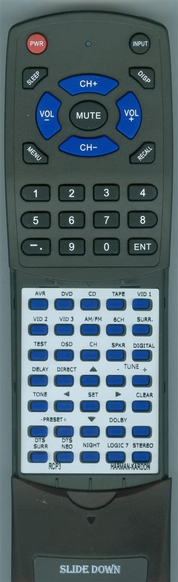 Replacement Remote for Home Theater Model CP 40. Part Number RCP 3