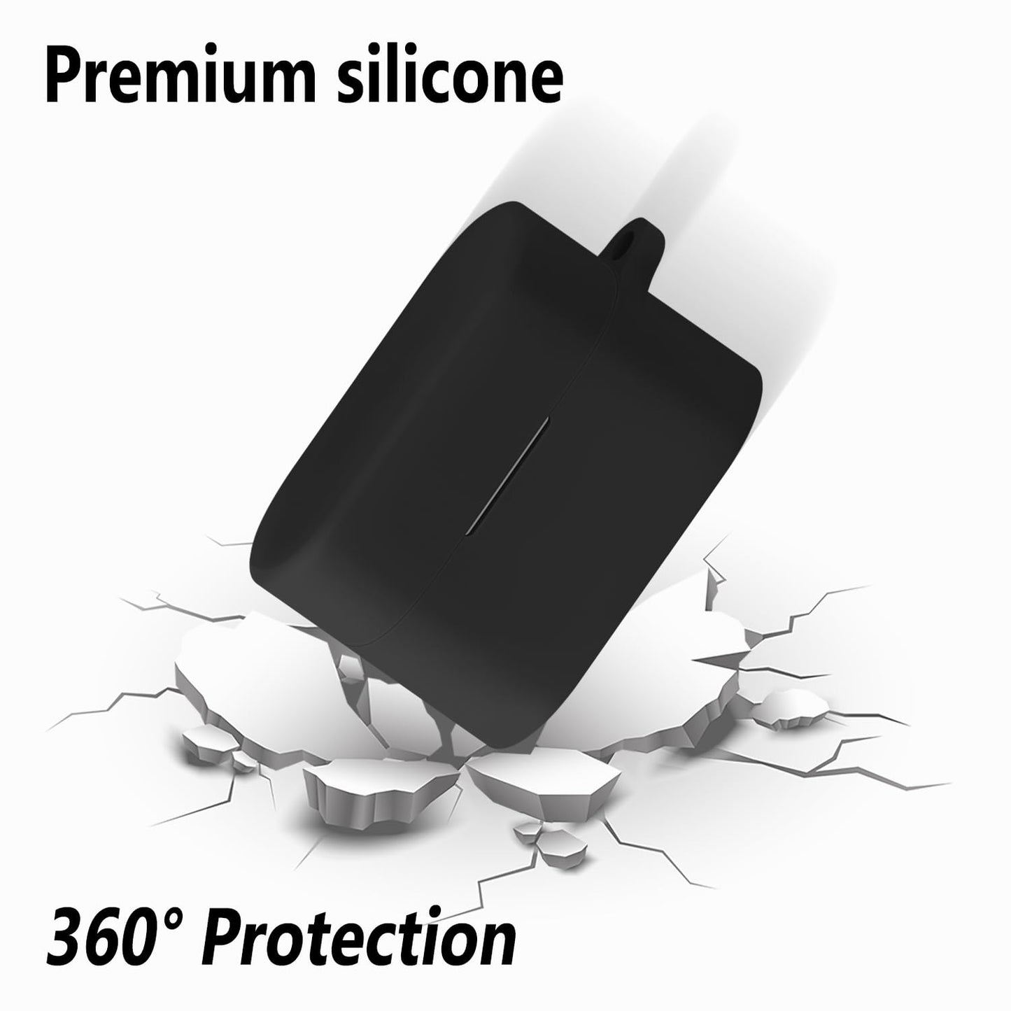 Geiomoo Silicone Cover for Sony WF-1000XM6 Case, Soft Flexible Scratch Resistant Protective with Carabiner (Black)