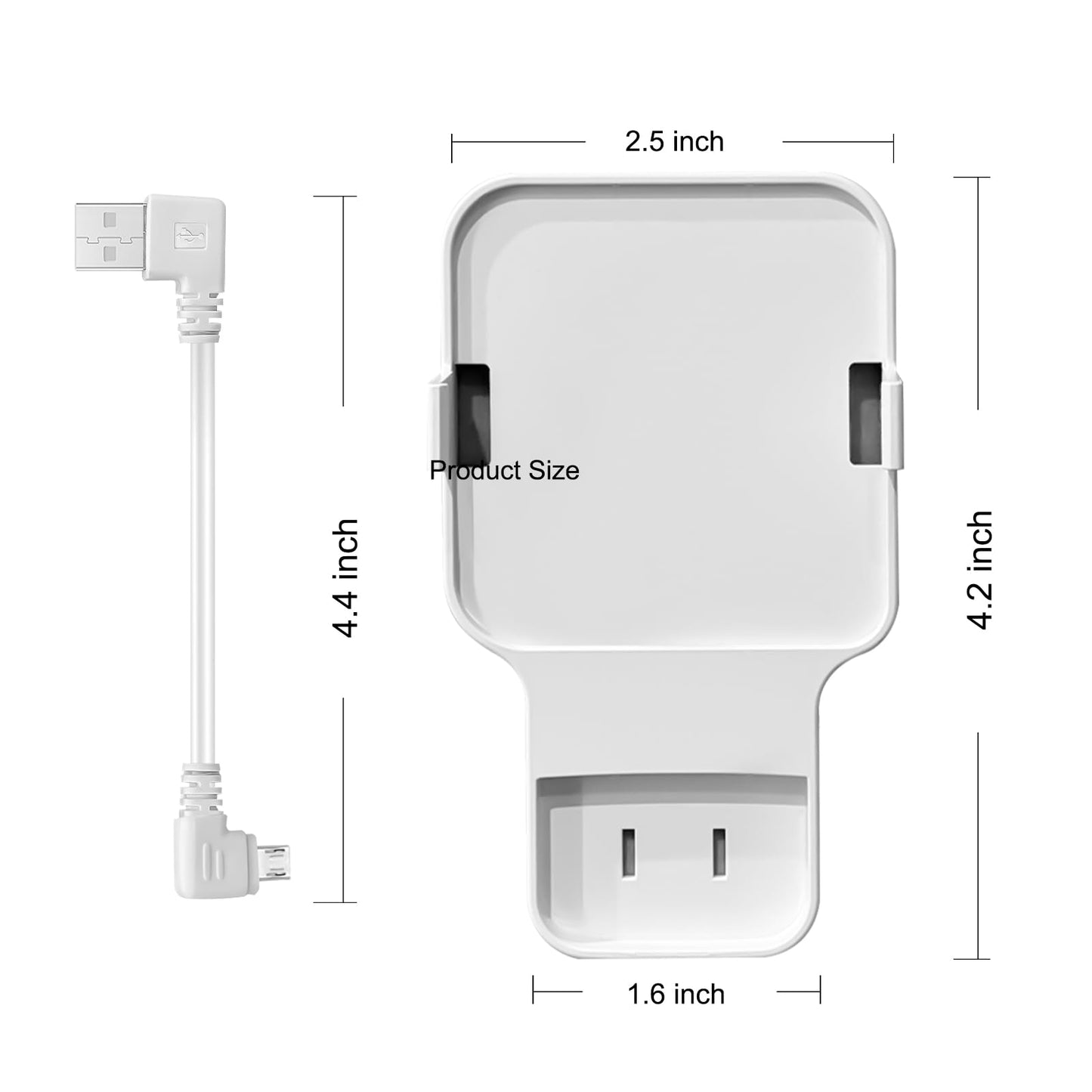 Sync Module 2 Outlet Wall Mount for Blink Doorbell Camera, Window Sensors Accessories,Doorbell Chime Inside House Bracket Holder with Short Cable (1