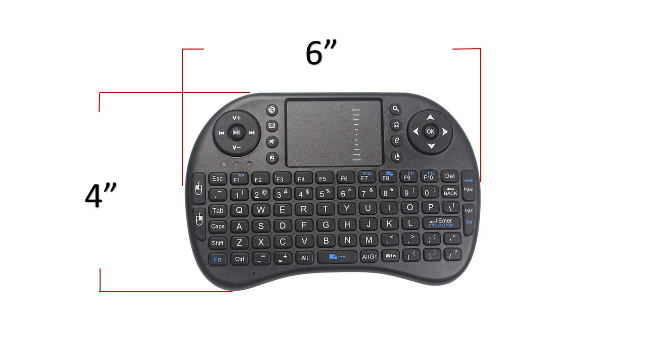Mini Wireless Keyboard 2.4GHz Touch-pad Mouse Combo Plus OTG Cable - TV xStream, Compatible with Firesticks, Android TV Box, IPTV, 4K Media Stick