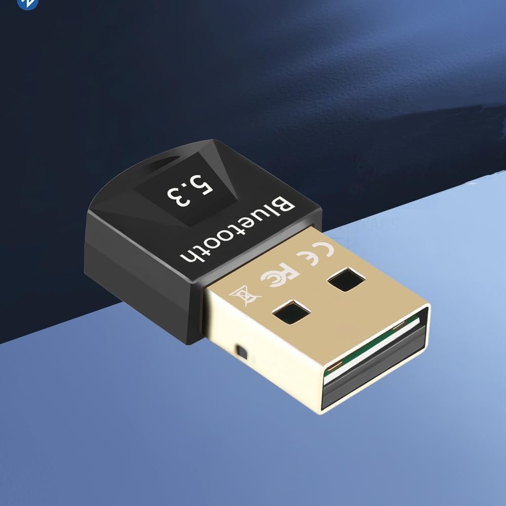 Bluetooth 5.3 Adapter, Bluetooth Stick for Windows 11/10/8,1/7, USB EDR Dongle for PC, Laptop, Desktop