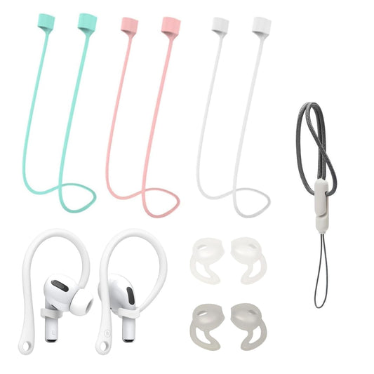 SJHJYYDDP Magnetic Anti-Lost Shoulder Strap for AirPods, Neck Cord for Headphones, Silicone Ear Hooks & Ear Caps, Compatible with AirPods 1st/2nd/3rd
