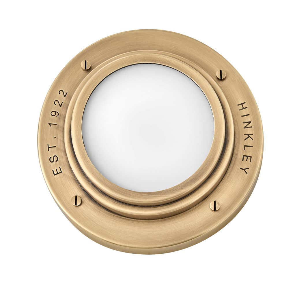 Hinkley Porte Extra Small Flush Mount Ceiling Light or Wall Sconce, Etched Opal Glass Shade, Dual-Mount Design, Integrated LED, ADA Compliant