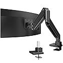 Heavy Duty Monitor Arm for Ultrawide Screens up to 49 inch and 39.6lbs, Premium Aluminum Single Desk Mount Stand with Gas Spring, VESA 75x75/100x100