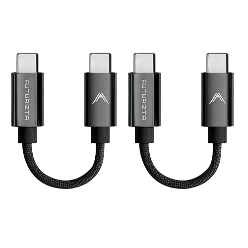 Futurizta Tech® Zeus-X Short USB-C to USB-C Cable 2 Packs (0.33ft/0.1m) 60W 20V/3A Type-C Fast Charging Cable QC3.0 QC4.0 Compatible with Samsung