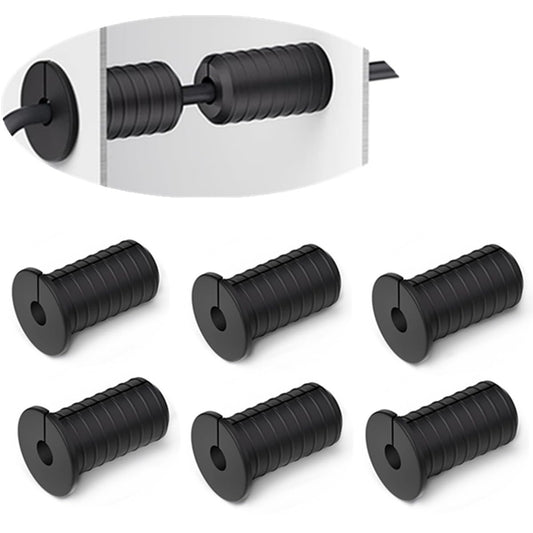 6 Pcs 3/4 inch Silicone Starlink Wall Grommets for Internet, Waterproof Wall Bushing for Organizing Protecting Cords, Black with Thread