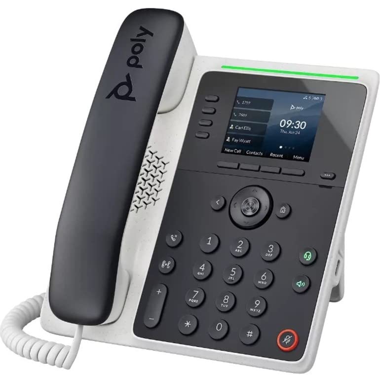 Poly Edge E220 IP Desk Phone - 4-line Keys Supporting up to 16 Lines - Integrated Bluetooth for Mobile Phone and Headset Pairing (Power Supply NOT