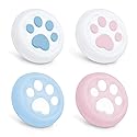GeekShare Cat Paw Controller Thumb Grips Compatible with PS4, Thumbsticks Cover Set Compatible with Switch Pro Controller (Pink & Blue)