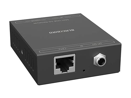 Monoprice Blackbird 4-Port USB 2.0 Extender Over Cat5e/Cat6-50 Meters (164 Feet) Plug and Play, No Driver, Supports Up to 480Mbps, for Windows, MacOS