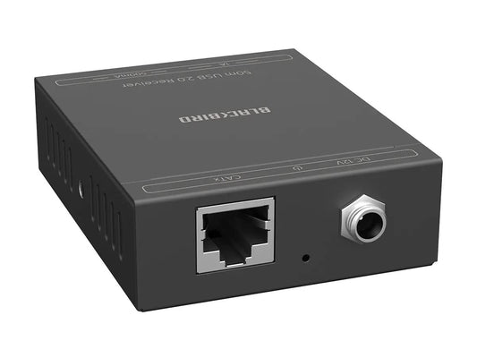 Monoprice Blackbird 4-Port USB 2.0 Extender Over Cat5e/Cat6-50 Meters (164 Feet) Plug and Play, No Driver, Supports Up to 480Mbps, for Windows, MacOS