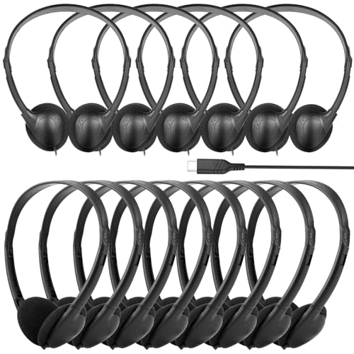 TJZXGUI USB Type C Kids Headphone Bulk 12 Pack for School Classroom,On-Ear USB C Headphones for Boys Girls Students Tablet Travel Computer…