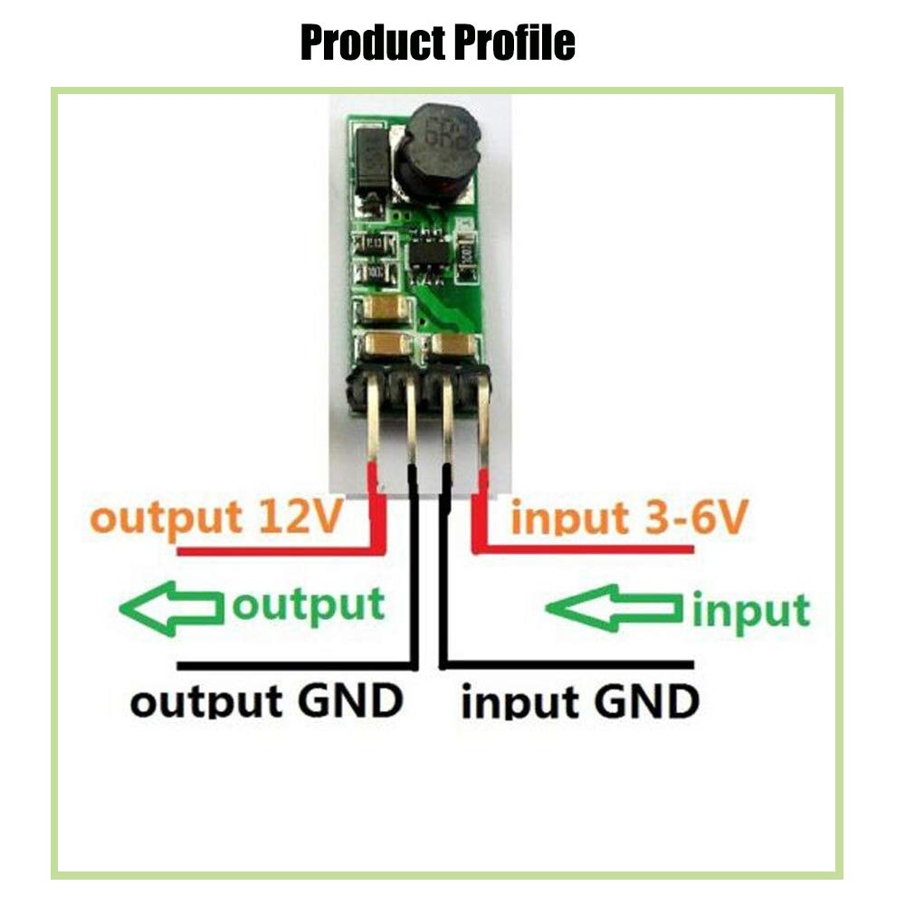 KOOBOOK 2Pcs Mini DC-DC Boost Step-up Power Supply Module 3.3V 3.7V 5V 6V 7.2V 9V to 12V Voltage Regulator Converter