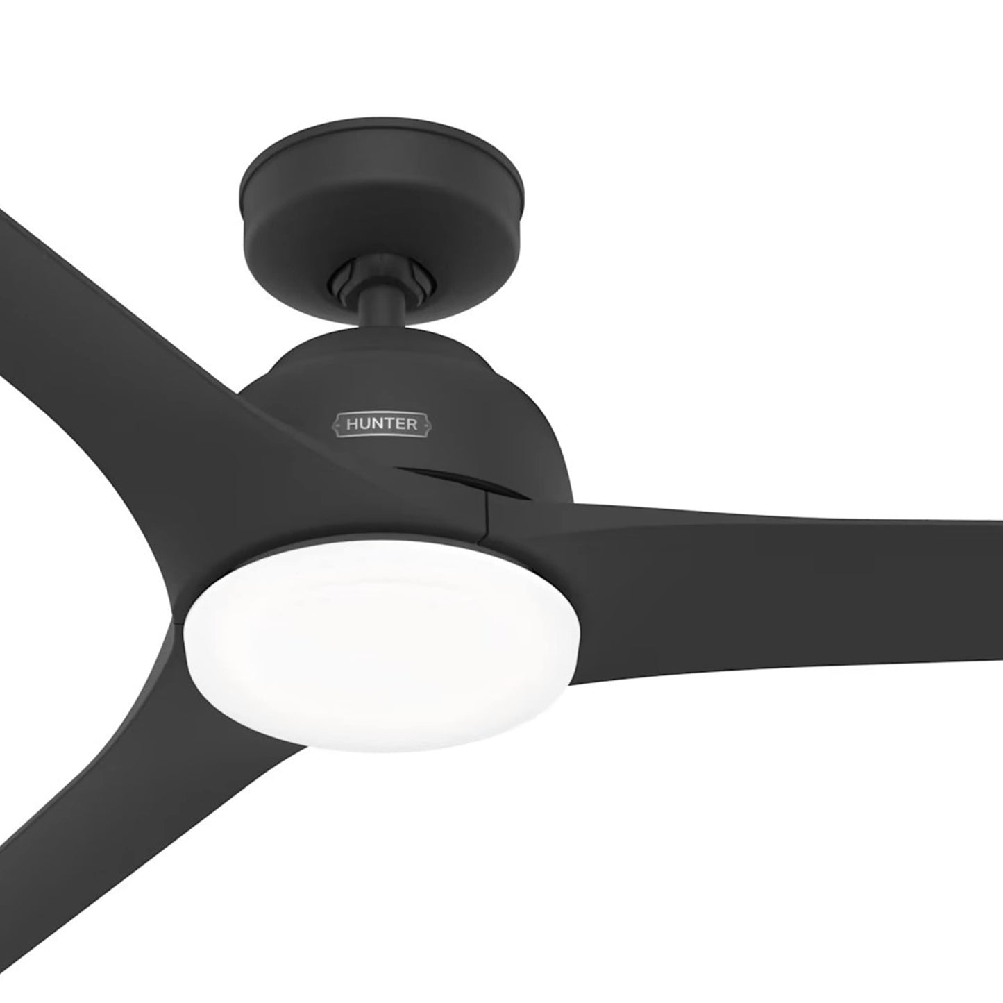 Hunter Fan 52 Inch Casual Matte Black Finish Outdoor Ceiling Fan with LED Light Kit (Renewed)