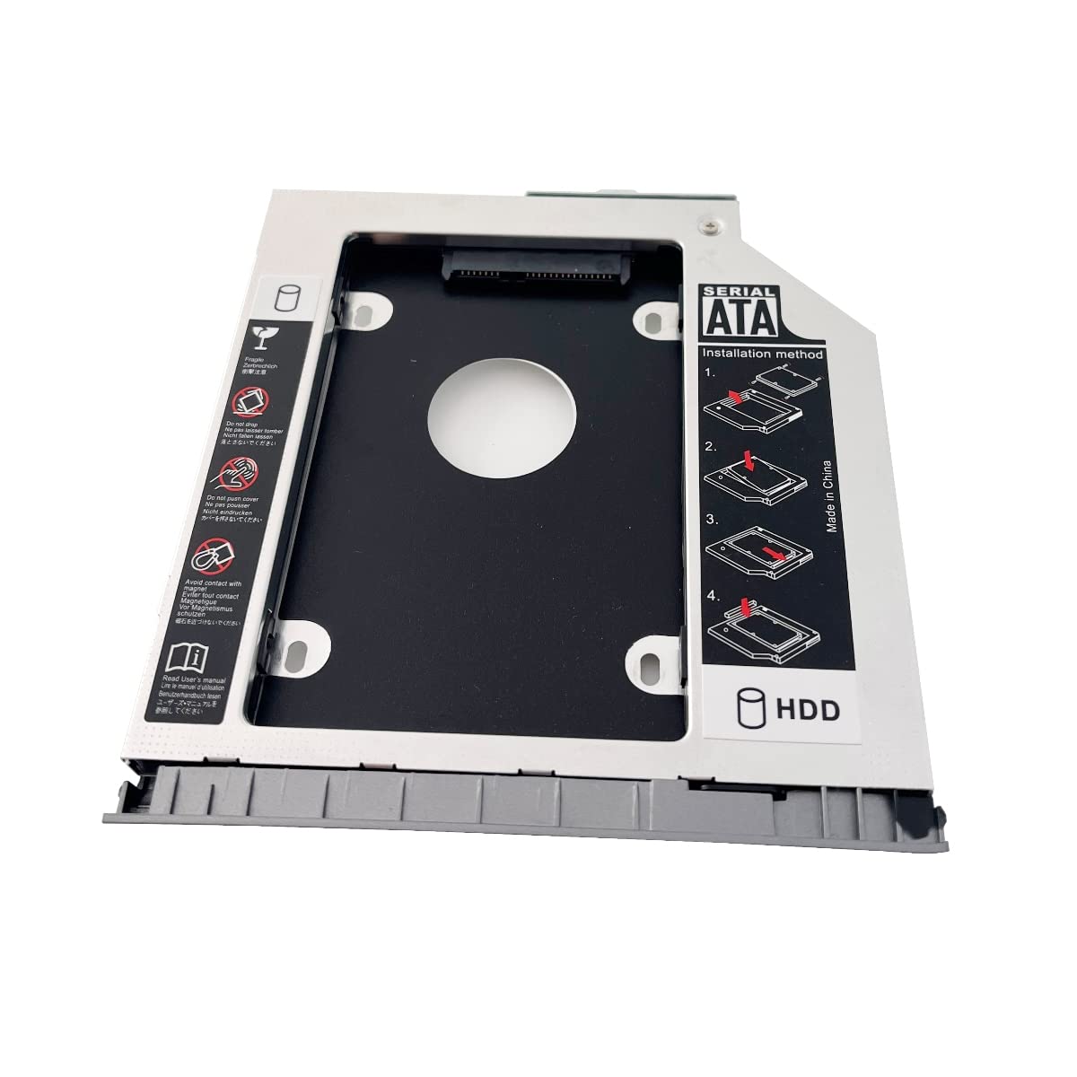 2nd HDD SSD Hard Drive Optical Bay Frame Caddy Tray for HP ProBook 650 645 640 G1 with Bezel Front Cover Mounting Bracket