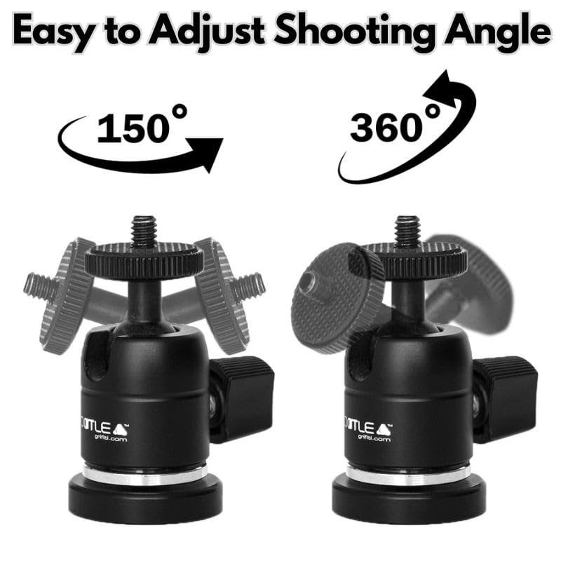 GRIFITI Nootle Magnetic Camera with Mini Ball Head Stand Magnet Foot for Cameras, Video Cams, Phone Mounts, Projector, Tablet Mount Accessories
