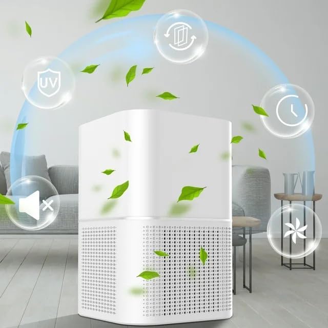 Epsilon Air Purifier for Home | H13 HEPA Filter Large Rooms up to 1100 Sq.ft | 360?Purification | 3-in-1 Air Cleaner with 30dB Sleep Mode Removes