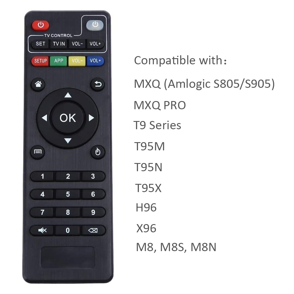 Bincolo Original Replacement Remote Control Controller for MXQ (Amlogic S805/S905), MXQ PRO, T95N, T95M, H96, T9-Series, X96 Android TV Box, Black