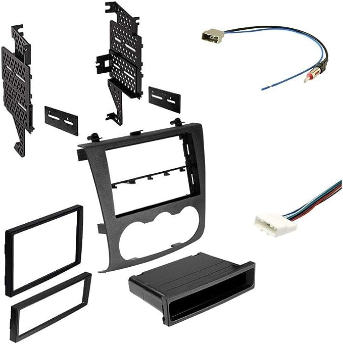American International Nissan Altima (2007-2012 Sedan or Coupe) Double DIN Radio Installation Dash Kit, Car Audio Wiring Harness & Antenna Adapter