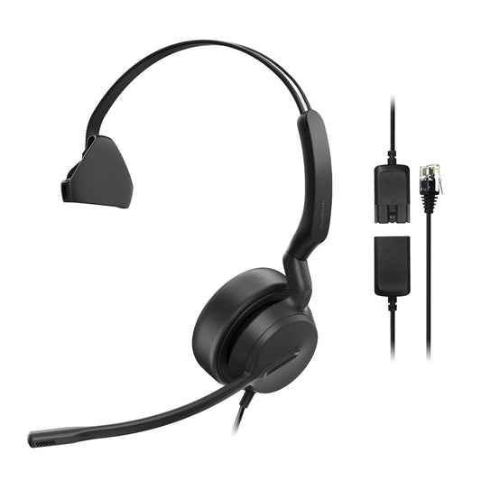 Yealink Phone Headsets for Office Phones YHS36 E2 QD to RJ9 Wired Headset Compatible with Poly Snom Phones Desk Landline VoIP Headset with Microphone