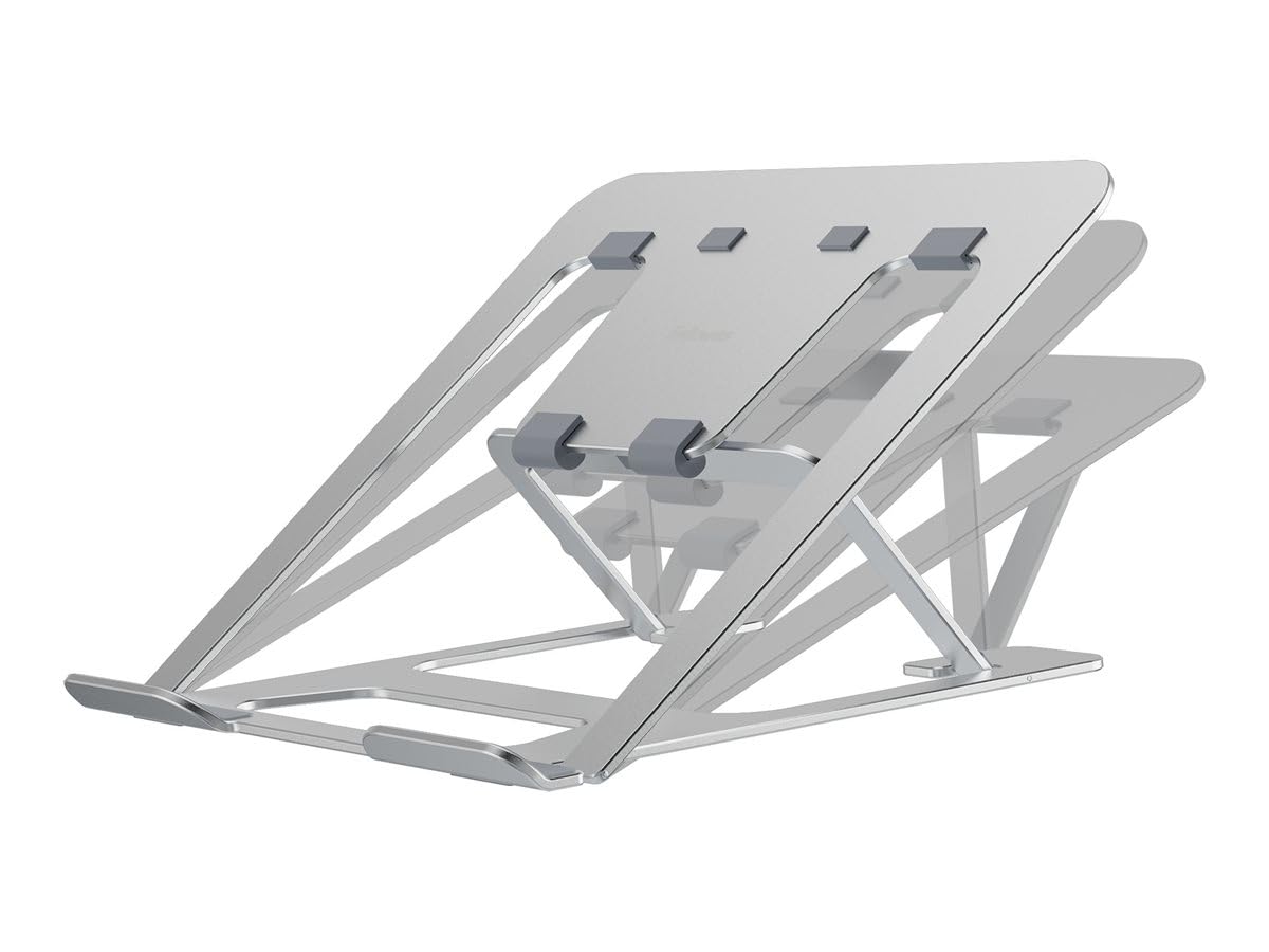 Fellowes Alumia™ Portable Laptop Stand - Silver - Height and Angle Adjustable Laptop Riser, Ergonomic and Foldable Aluminium Design for Home, Office