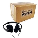Soundnetic SN06 Bulk Headphones 25 Pack - Disposable Stereo Limited Use Headphones, Black - Affordable for Schools, Testing, Libraries