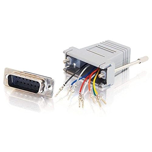C2G 02926 RJ45 to DB15 Male Modular Adapter, Gray 1.5 Inch