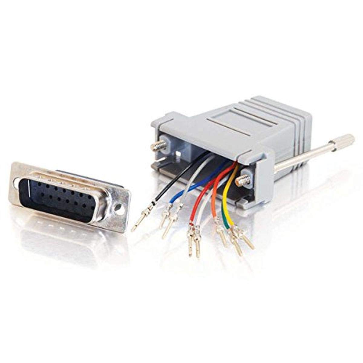 C2G 02926 RJ45 to DB15 Male Modular Adapter, Gray 1.5 Inch