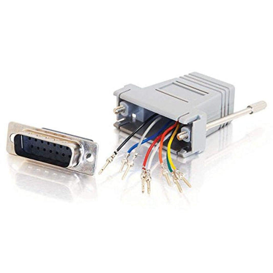 C2G 02926 RJ45 to DB15 Male Modular Adapter, Gray 1.5 Inch