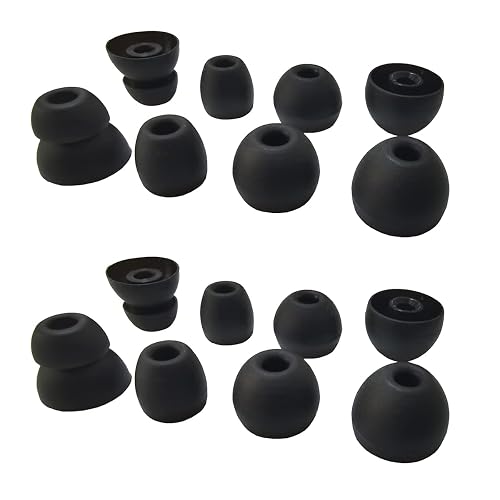 Luckvan Silicone Earbuds Tips for Powerbeats Pro & 2/3 Replacement Eartips 8 Pairs L/M/S Double Flange Rubber Ear Tips