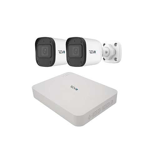 REVO Ultra 4CH 4K POE H.265 NVR, 1TB & 2X 2K (4MP) Indoor/Outdoor IR Cameras with Built-in Mic - Remote Access Via Pc, Mac & Phone (No Monthly Fee)