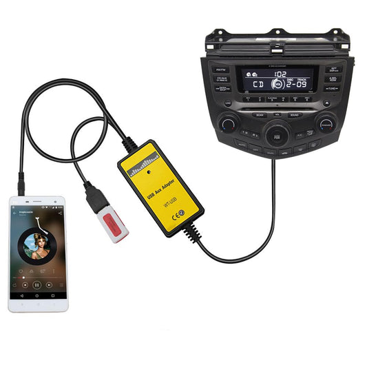 Yomikoo Factory Car Audio Upgrad CD to AUX &USB Input Adapter | Plug & Play | Compatible for Honda Accord 2003-2012, City 2002-2011, CRV 2005-2014