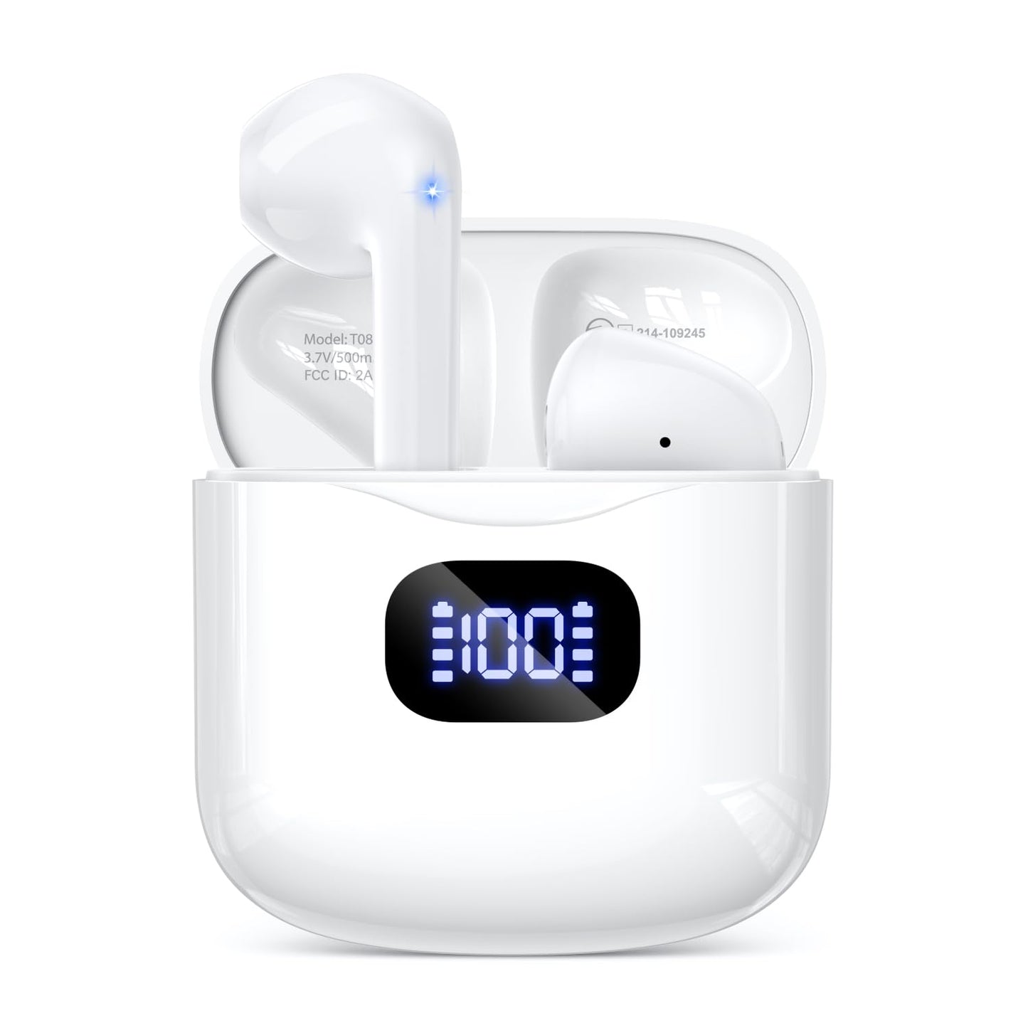 KTGEE Wireless Earbuds Bluetooth 5.3 Headphones, 40Hrs Playback Stereo Ear Buds with LED Display Charging Case IPX7 Waterproof in-Ear Earphones