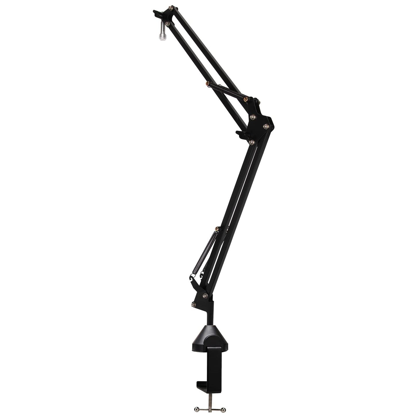 Knox Gear Boom Arm Microphone Stand for Podcasts, Studio Recording, Radio Broadcast, and Gaming, Microphone Desk Stand with 360-degree Rotation, Black