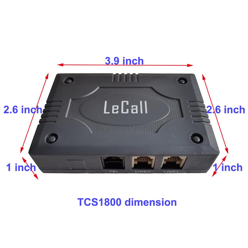 LeCall 2-Line Phone Switch-2 Lines 1 Phone Adapter- Enable Single-line Corded/Cordless Telephone to use 2 Phone Lines TCS1800