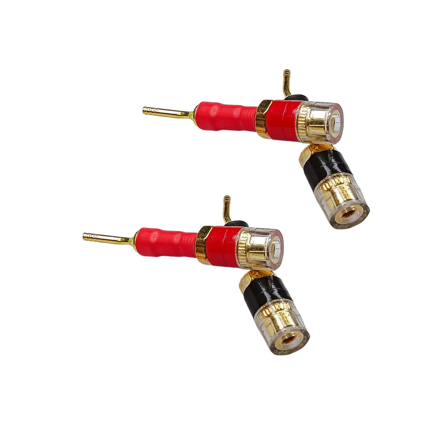 Funayama Pin to Banana Jack Adapter 4-Pack, 24K Gold Plated Speaker Wire Connector, Compatible for Yamaha, Denon, Marantz Amplifier Receiver, Home
