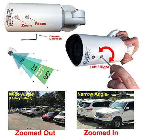 Evertech Upgraded 1080p Outdoor Night Vision CCTV Security Surveillance Bullet Camera 4in1 HD AHD TVI CVI Analog, Manual Zoom, Wall and Ceiling Mount