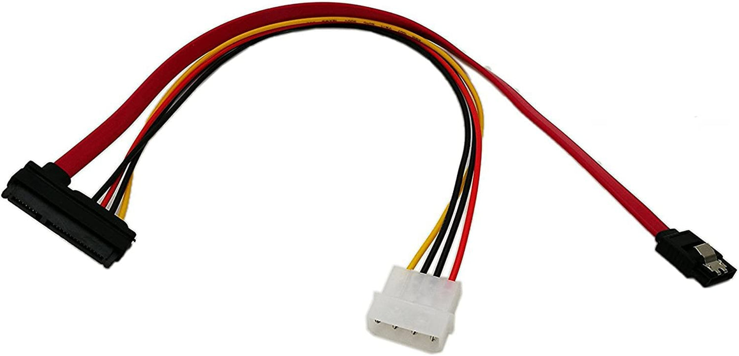 zdyCGTime 15-Inch SATA Serial ATA Data and Power Combo Cable(SATA22Pin to Data+Power)
