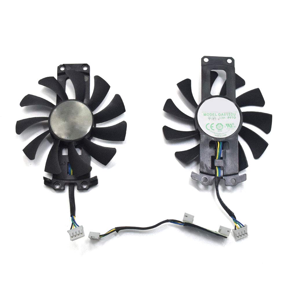 2pcs/lot GA81S2U 12V 0.38A 75mm 4Pin Apistek Cooler Fan for ZOTAC GTX960 4G PCI-EDC Graphics Card Fan (Fan B (2pcs/lot))