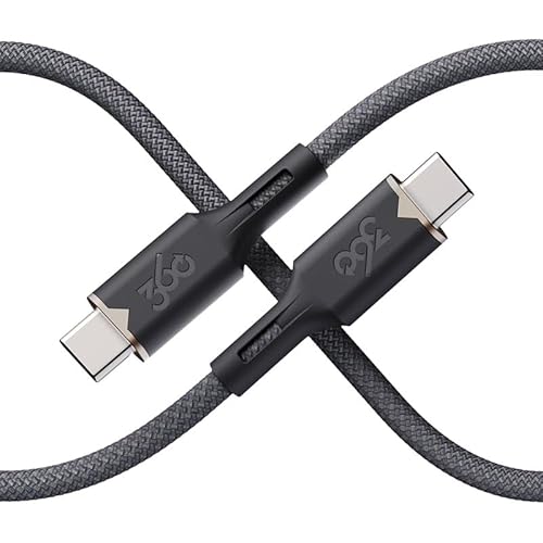 360 Electrical USB-C to USB-C Charging Cable - 5ft, Tangle-Free, Fast Charge Compatible, Ultra-Flow™ Braided, Durable Design