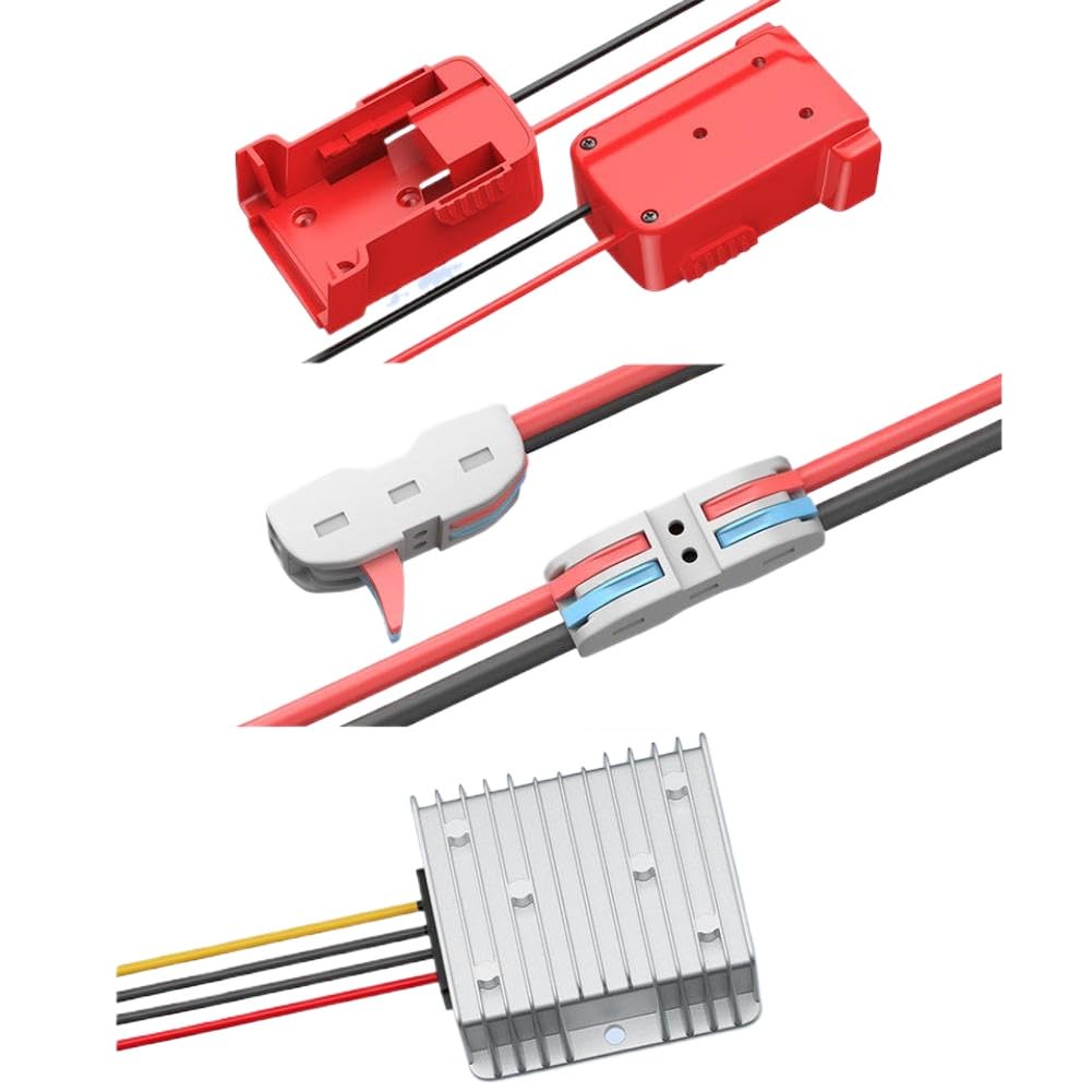 12V 20A 240W Buck Converter Regulator Compatible with Milwaukee 18V Tools for Power Wheel Robot Adapter