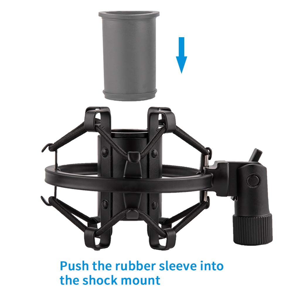 LYRCRO Microphone Shock Mount for 21mm-23mm Small Diameter Size Instrument Condenser Mic or Shotgun Mic like Rode NTG-1 NTG-2
