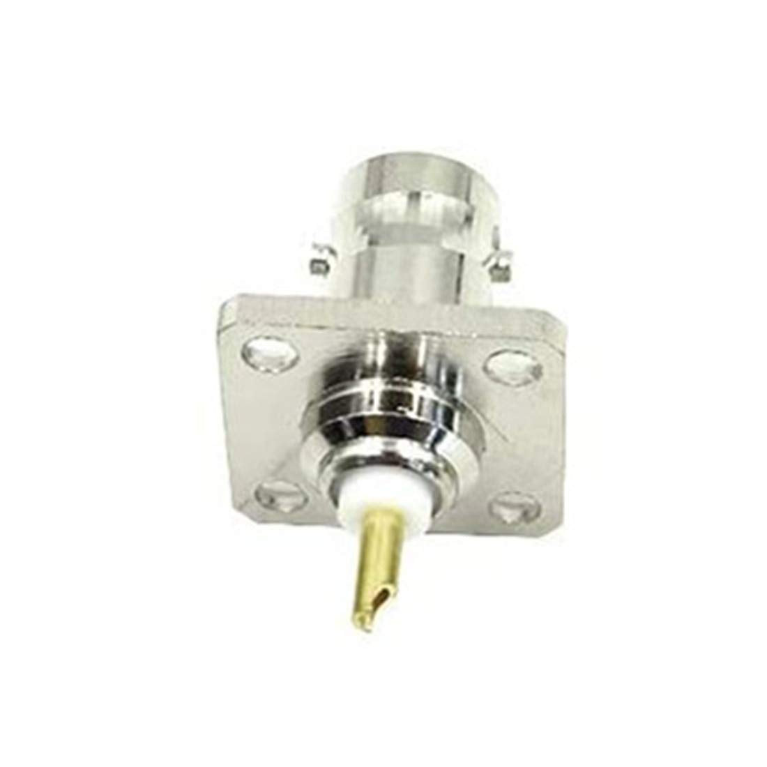 bnafes 5Pcs BNC Female 4 Holes Flange Panel Mount Solder Post Plug Connector RF Coax Coaxial Adapter