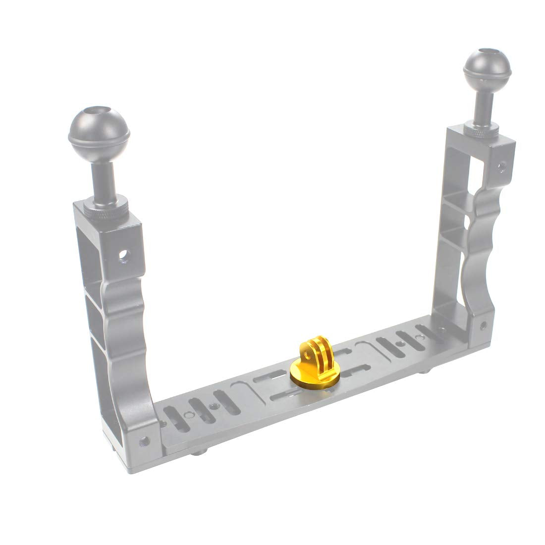 NovelGoal Mini Tripod Mount Adapter 1/4" Aluminium Alloy Base Compatible with GoPro Sports Action Camera Accessories (Golden)