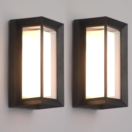 FUPE Outdoor Lights for House 24W Exterior Lighting Fixtures 3-Color Adjustable 2200LM IP65 Waterproof Aluminum Exterior Wall Light Compatible