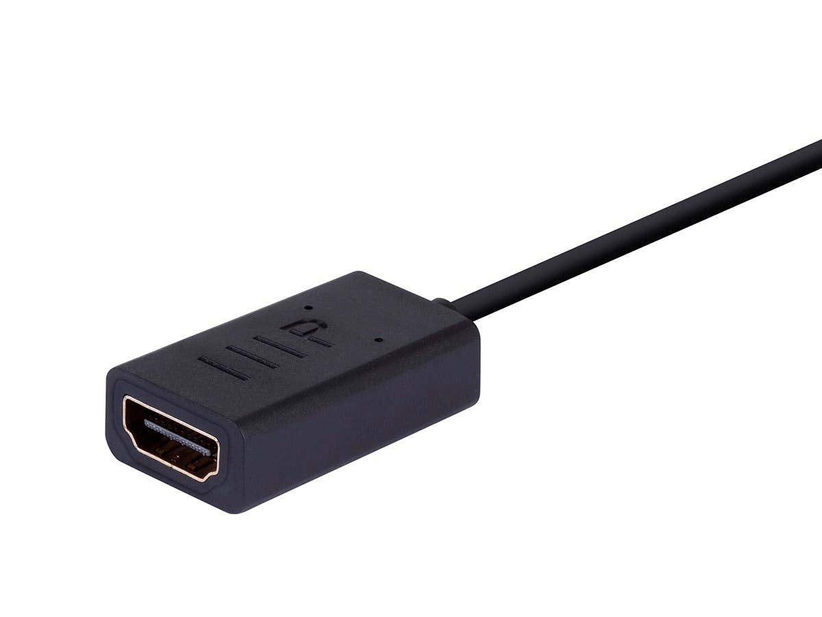 Monoprice 4K Small Diameter High Speed HDMI Female to Micro HDMI Male Passive Cable - 6 Inch - Black | 4K@60Hz, 18Gbps, 40AWG, Compatible with Gopro