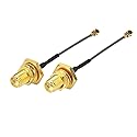 Superbat 2" Mini PCI to SMA Female Low Loss Coaxial Cable for Wireless Routers Mini PCIe Cards Network Extension Bulkhead Pigtail PCI WiFi WAN